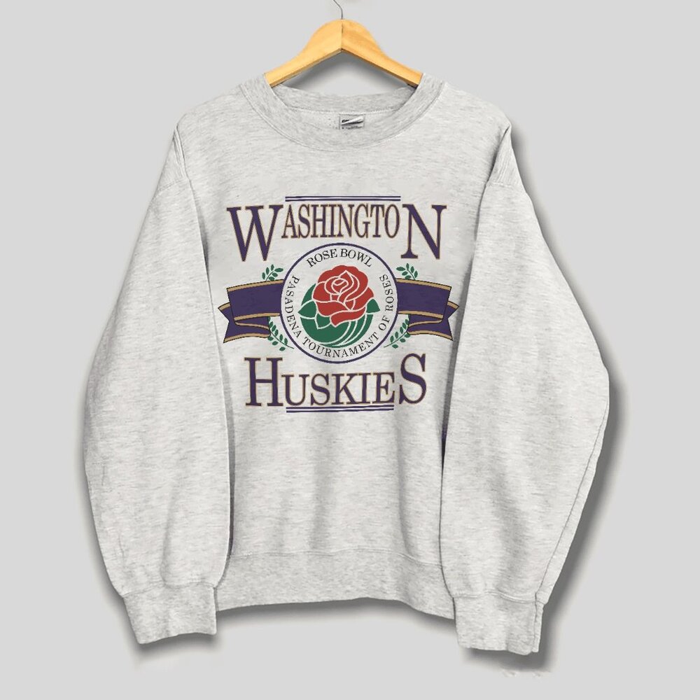 Vintage University of Washington Huskies Rose Bowl Sweatshirt, 90s Men Women Tee